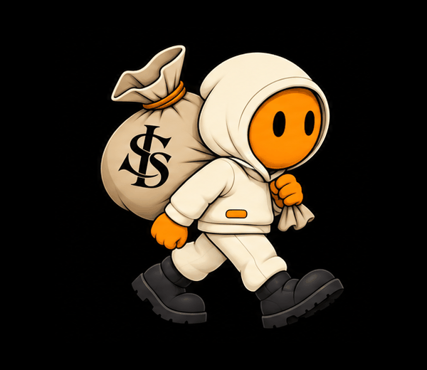 Studio Stiss orange mascot walking